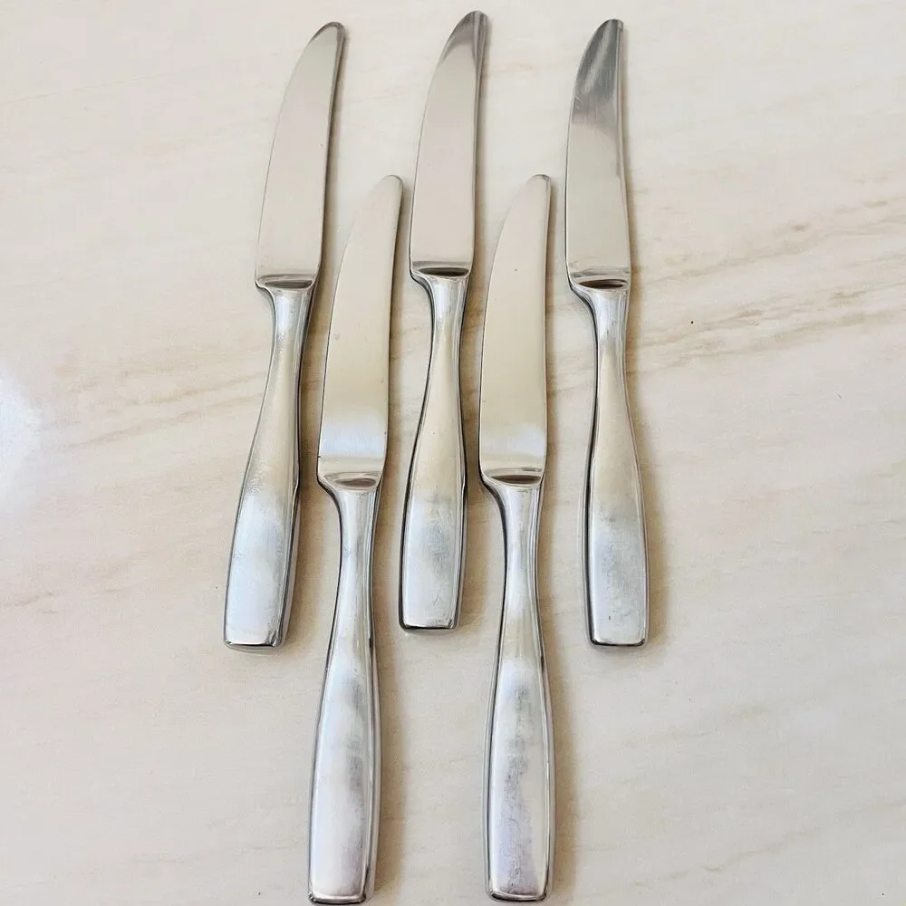 5pc YAMAZAKI Belgrove Dinner Knife 9 1/4” Stainless Glossy New French Hollow